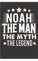Noah The Man The Myth The Legend: Notebook Journal (120 Dot Grid Pages, Softcover, 6x9) Personalized Customized Gift For Someones Name is Noah