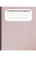 Composition Notebook: Girls Rose Gold Print Notebook Kids School Home Students Journal 7.5"x 9.25" 110 Pages College Ruled