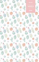 Dot Grid Notes 110 Pages: Cactus Floral Notebook for Professionals and Students, Teachers and Writers - Succulent Pattern - Pastel Cactus Watercolor Pattern