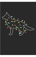 German Shepherd with Christmas Lights - Christmas Notebook - German Shepherd Diary - Dog Journal - Christmas Gift for Dog Lover: Medium College-Ruled Journey Diary, 110 page, Lined, 6x9 (15.2 x 22.9 cm)