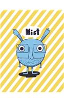 Mist: Monster on yellow cover and Dot Graph Line Sketch pages, Extra large (8.5 x 11) inches, 110 pages, White paper, Sketch, Draw and Paint(4 Monster on Yellow Notebook)