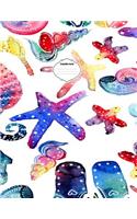 Composition Journal: 8.5 X 11 Sea Elements Composition Notebook for Boys and Girls Elementary, Middle, High School, Homeschool or College Colorful Star Fish Cover