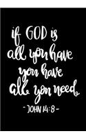 If God is all you have you have all you need John 14: 8: Christian Ruled Lined Notebook Journal- Composition Book- Notebook Diary to Write In- Book Planner- Idea Log For Women, Men, Kids, Professionals 