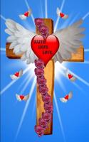 Faith Hope Love Cross Angel Wings Red Hearts Roses Notebook Journal 150 College Ruled Pages 8.5 X 11