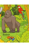 Monkeys Coloring Book 3