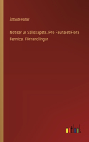 Notiser ur Sällskapets. Pro Fauna et Flora Fennica. Förhandlingar