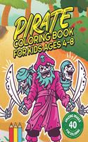 Pirate Coloring Book for Kids Ages 4-8