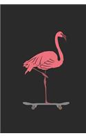 Flamingo With Skateboard: Flamingos Notebook, Graph Paper (6 x 9 - 120 pages) Animal Themed Notebook for Daily Journal, Diary, and Gift