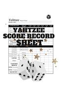 Yahtzee Score Record Sheet: A Large Score Card Pads, Log Book Keeper, Tracker, Of Yahtzee Game Set Dice Thrown; With 100 Pages To Write In Players Name and Scores For Fun, Orga