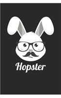 Funny Easter Pun 'Hopster' Hipster Bunny Easter - Easter Journal - Easter Notebook - Easter Diary