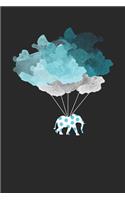Creaturely Elephant Cloud Notebook: Blank Journal, 6x9 inches with 150 pages Elephants Lover Note Book
