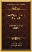 Last Pages From A Journal