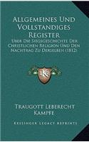 Allgemeines Und Vollstandiges Register