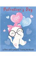 Valentine's Day Letters and numbers Tracing workbook