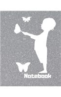 Notebook: Sketchbook Winter/snow/Child/ Butterflies/ Notebook Journal Winter Workbook Diary / Christmas Notebook/ Gift /Composition Blank 8x10 120 pages.