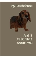 My Dachshund And I Talk Shit About You: 120 Page Unlined (6 x 9 inches) Long Haired Dachshund Notebook with More Golden Retrievers Inside!