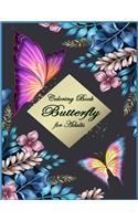 Butterfly Coloring Book for Adults: Beautiful & Simple Butterfly Designs: Relaxation and Stress Relieve Coloring Book for Adults
