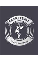 Basketball Coach Playbook: Blank Basketball Court Templates, Player Roster, Record Statistics, Game Schedule, Notebook Journal