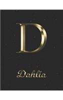 Dahlia: 1 Year Daily Planner (12 Months) - Yellow Gold Effect Letter D Initial First Name - 2020 - 2021 - 365 Pages for Planning - January 20 - December 20 