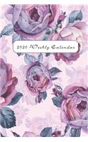 2020 Weekly Calendar: Watercolor Old-Fashioned Purple Roses