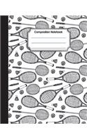 Composition Notebook: Sports Outline Sketch Pattern Cover: College Ruled School Notebooks, Subject Daily Journal Notebook: 120 Lined Pages (8 x 10 in.)