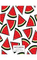Sketchbook magic lover: Watermelon on white cover (8.5 x 11) inches 110 pages, Blank Unlined Paper for Sketching, Drawing, Whiting, Journaling & Doodling(1 Watermelon on White Sketchbook)