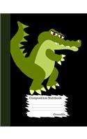 Crocodile Composition Notebook: Modern Cartoon Animal College Ruled Book for School and Work, Journaling and Writing Notes for Girls, Boys and Teens, for Students and Teachers