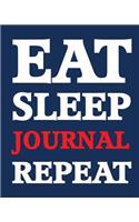Bullet Dot Grid Journal - Eat Sleep Journal Repeat (Navy-Red)
