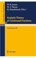 Analytic Theory of Continued Fractions