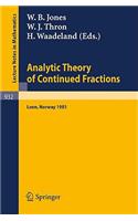 Analytic Theory of Continued Fractions