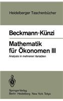 Mathematik Für Ökonomen III