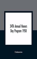 34Th Annual Honors Day Program 1958