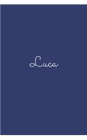 Luca: notebook with the name on the cover, elegant, discreet, official notebook for notes, dot grid notebook,
