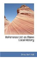 Reference List on Maine Local History