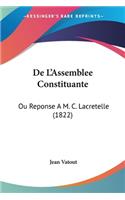 De L'Assemblee Constituante