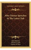 After Dinner Speeches at the Lotos Club