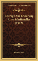 Beitrage Zur Erklarung Alter Schriftsteller (1902)