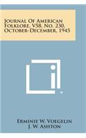 Journal of American Folklore, V58, No. 230, October-December, 1945