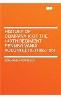 History of Company K of the 140th Regiment Pennsylvania Volunteers (1862-'65)