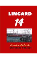 14 LINGARD lined notebook: Manchester United Soccer Jurnal, Great Diary And Jurnal For Every Fans, Lined Notebook 8.5x 11 110 pages