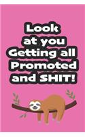 Look at you getting all promoted and shit!: Pink lined journal - Great as a going away gift for coworker