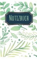 Notizbuch: Notizbuch A5 120 Seiten liniert und Farn Pflanzen Muster (Softcover, glänzend).