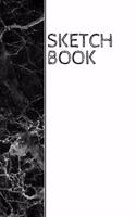 Sketch Book: Black marble wrap around design sketchbook: 90 blank pages