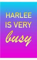 Harlee: I'm Very Busy 2 Year Weekly Planner with Note Pages (24 Months) - Pink Blue Gold Custom Letter H Personalized Cover - 2020 - 2022 - Week Planning - 