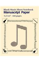 Blank Music Sheet Notebook, Manuscript Paper, 8.5x11,100 pages