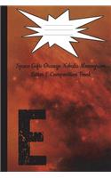 Space Gifts Orange Nebula Monogram Letter E Journal Composition Book