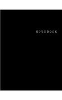 Notebook: College Ruled Notebook - Large (8.5 x 11 inches) - 100 Pages Classic Black Cover