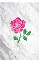 Rose Flower Marble: Dual Notebook Blank and Lined Paper for Writing & Sketching - 108 pages (54 College Ruled & Blank Pages Alternating) 6" x 9" Composition Book - Cute