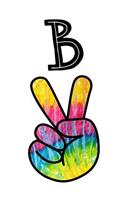 B: Monogrammed Peace Sign Letter B