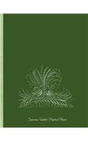 Spencerian Undated Perpetual Planner: Green 8.5 X 11 Any Year Perpetual Planner - Spencerian Design Illustrated Diary 13 Months & Week to Two Page Planner(2 Undated Perpetual Planner Organizer Diary Journal)
